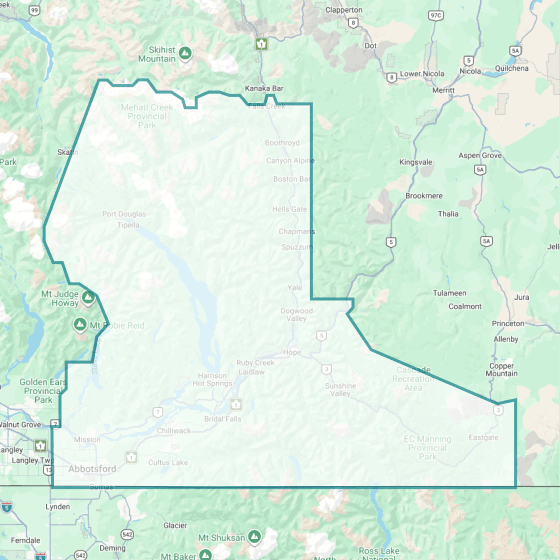 Fraser Valley service area map