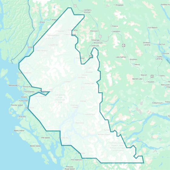 Skeena service area map